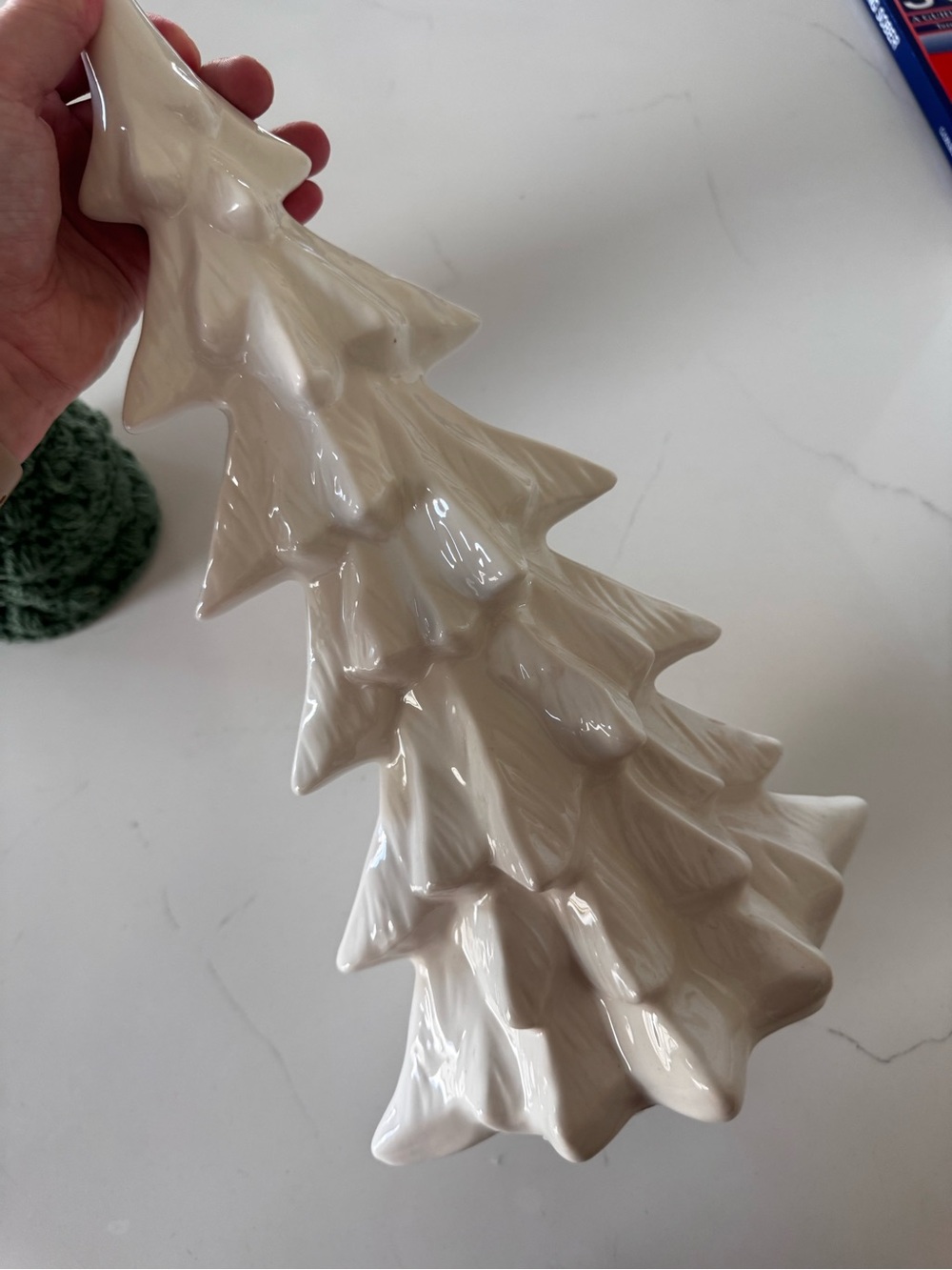 Ceramic Holiday Tree Decor in Cream - Homegoods